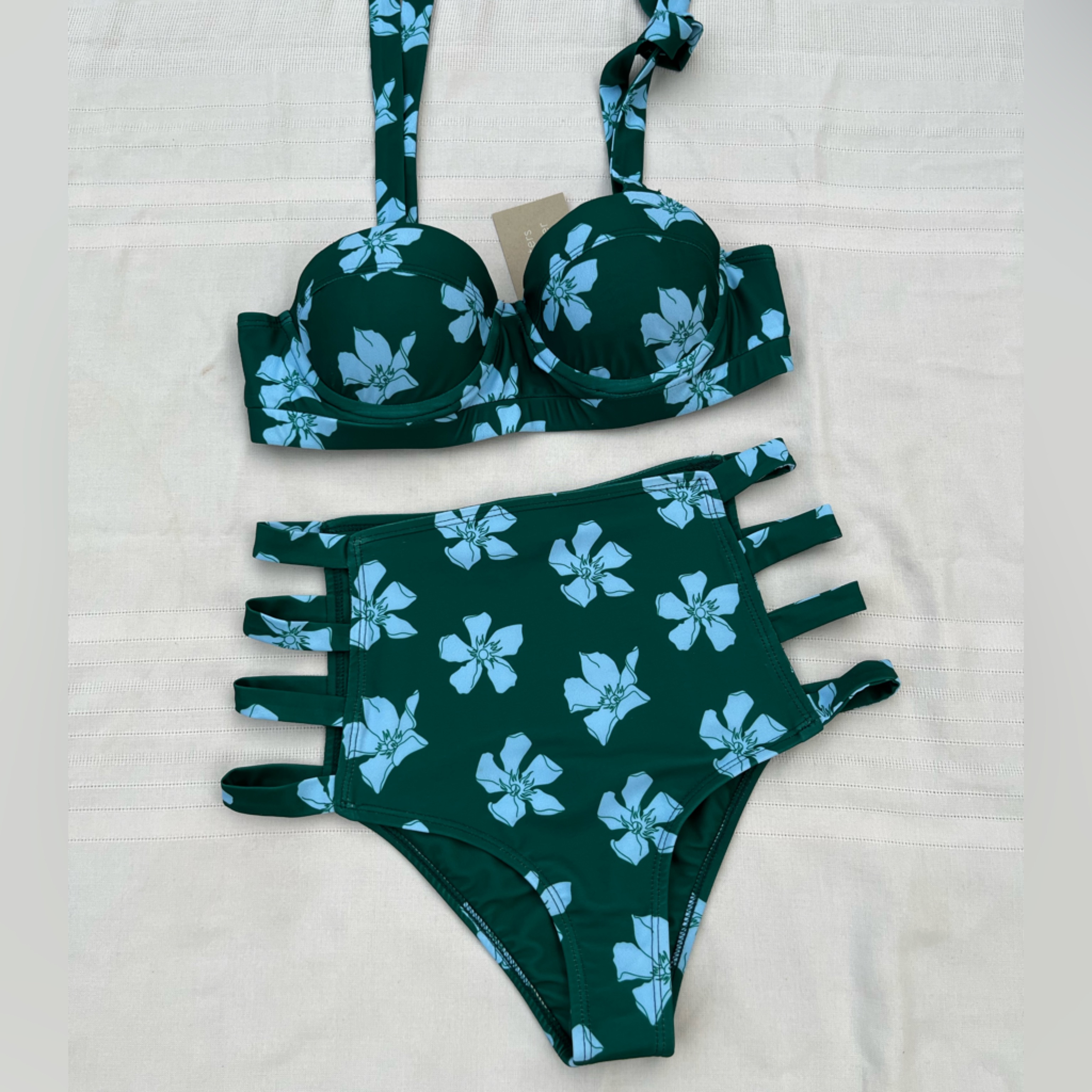 New Xs Green High Waist Bikini